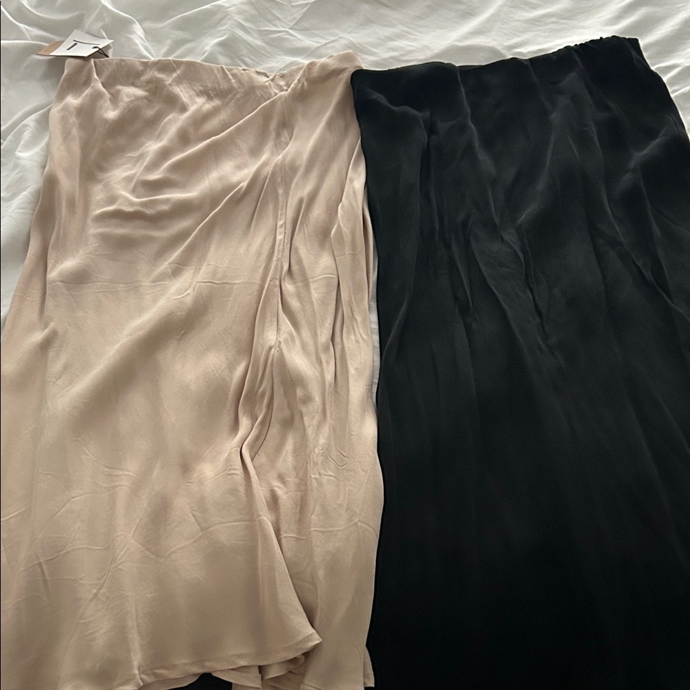 Blank NYC Two-Tone Maxi Skirt in Black and Blush